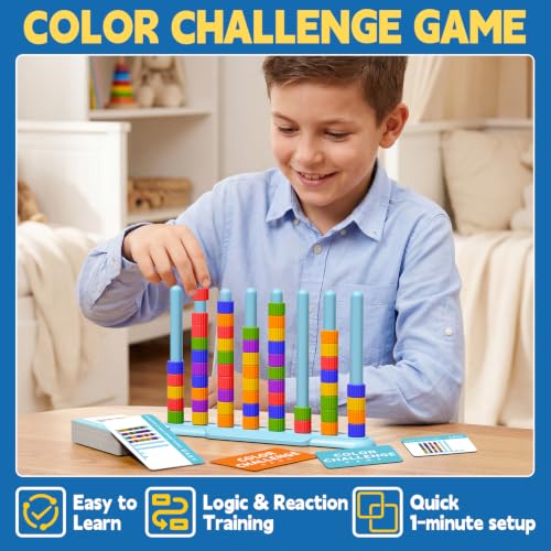 Color Challenge Game – A Quick-Thinking Color Matching Puzzle Game for Family Game Night and Parties Fun, Board Games for Kids 6-8-12 & Adults, Color Games Toys Gifts for Boy & Girl Birthday Christmas - Image 3