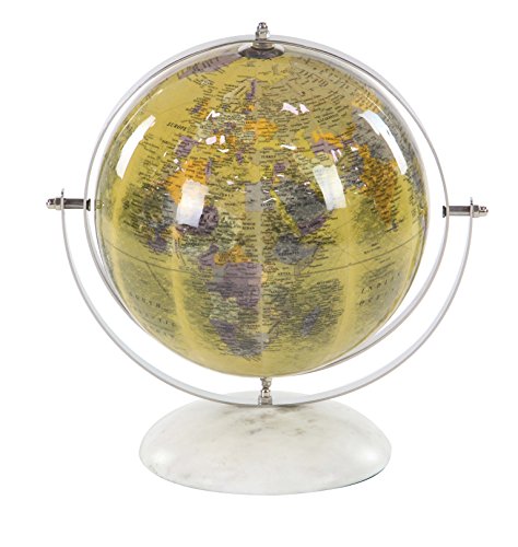 Globe terrestre bleu et argent Deco 79 43544 pour bureau