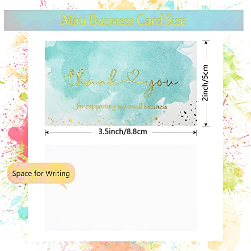 120 Pieces Watercolor Thank You For Supporting My Small Business Card Gold Foil Thank You Business Card Colorful Thanks Card Customer Appreciation Package Insert For Online Shop Retail Store, 6 Styles #TOP1