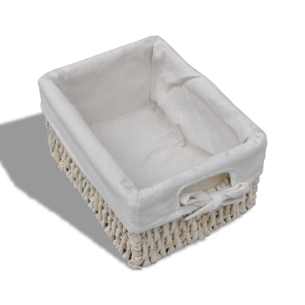 Korbregal Weiß 25x28x90 cm Paulownia Holz Kleiner Aufbewahrungsschrank mit 5 Körben Landhaus Look Stabiler Garderobenschrank für Badezimmer Flur und Schlafzimmer