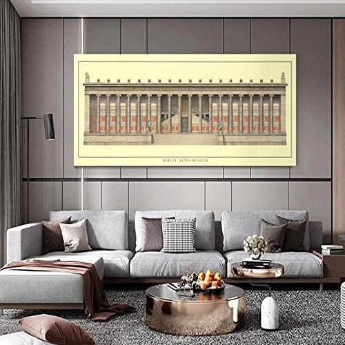 Aesthetic Posters Famous Architecture Art Berlin Altes Museum Wall Painting For Living Room Wall Art Paintings Canvas Wall Decor Home Decor Living Room Decor Aesthetic24X48Inch(60X120Cm) #TOP4