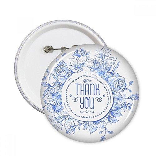 Badge bouton rond vêtement pour relooker une veste terne avec motif fleurs bleues