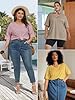 ATHMILE Womens Summer Oversized Shirts V Neck Plus... #3
