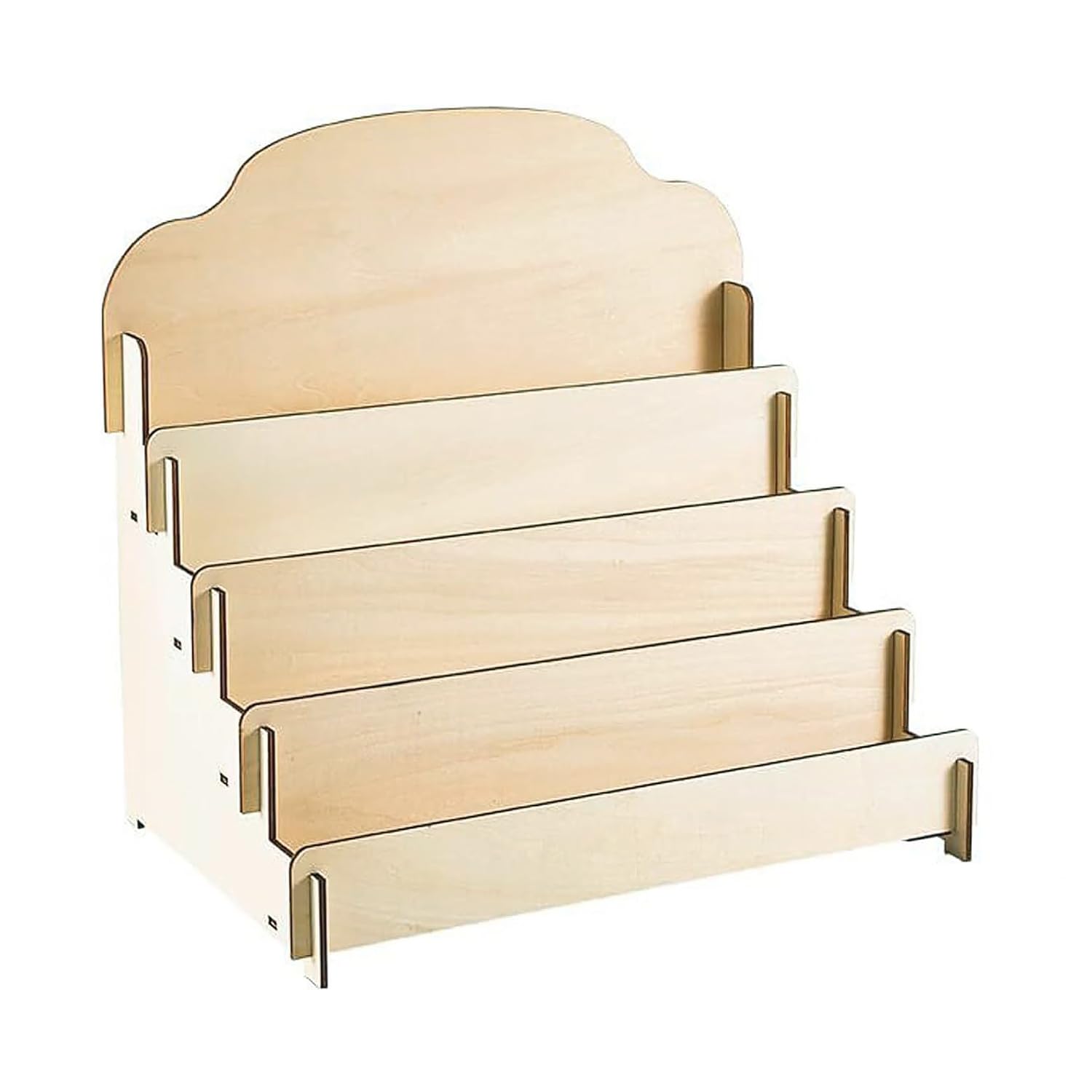 Présentoir de cartes en bois à 4 étages pour boutique et comptoir professionnel