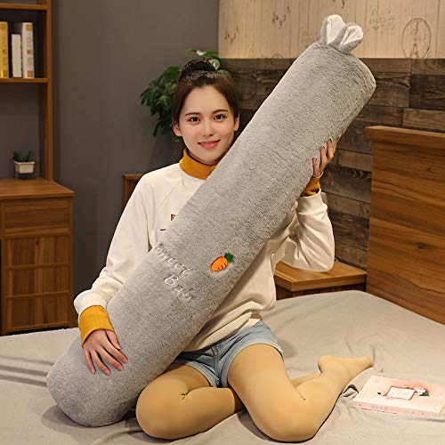 AIMECO抱き枕 長い枕 だきまくら ロング枕 カバー洗える 子供用枕 足枕 就寝用 背もたれ クッション body pillow かわいい 気持ちいい もちもち 長さ約160cm ライトグレー 兎