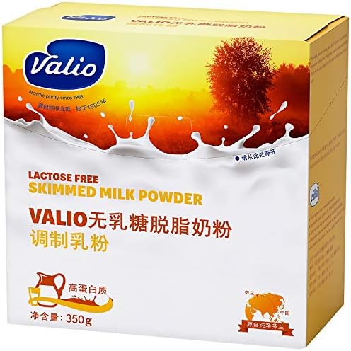 芬兰原装进口 蔚优Valio无乳糖脱脂奶粉 儿童学生白领成人中老年人零乳糖易吸收高蛋白高钙 盒装350g Finnish original imported Uygur Valio lactose-free skim milk powder for children, white-collar adults, middle-aged and elderly people, zero-lactose