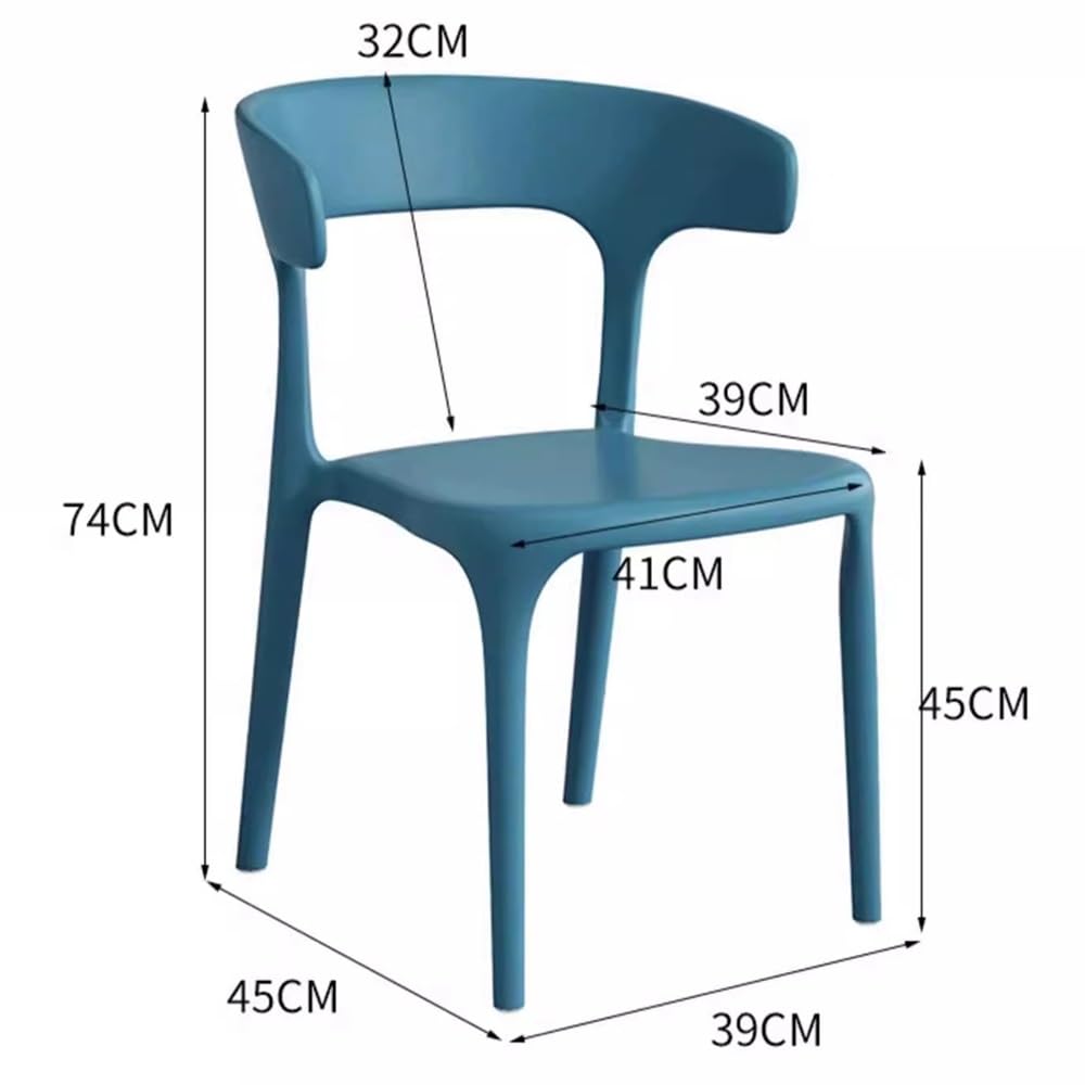 ILOOXI Sedie in plastica impilabili da 45,7 cm, sgabelli impilabili, per sala da pranzo, per adulti, casa, scuola (nero)