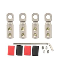 Vista 6 de Conectores de terminal de cable de calibre 0 Conector de cableado de anillo 5/16 Amplificador de audio para automóvil, terminales de cable 0AWG