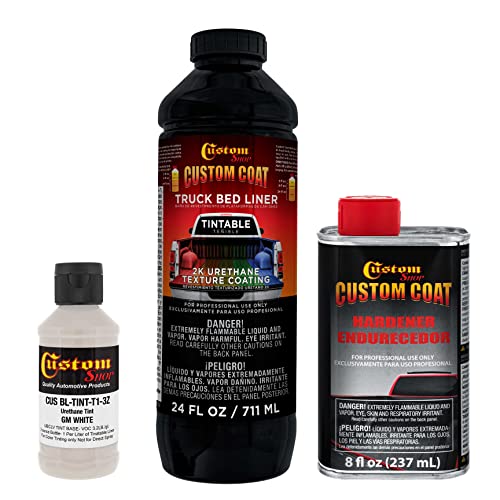 Image of Custom Coat GM White Urethane Spray-On Truck Bed Liner Kit, 1 Quart