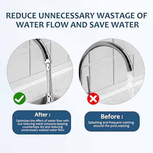 Wasserhahn Verlängerung 360° Multifunktional Wasserhahnverlängerung(20cm) Küche Wasserhahnverlängerung Verlängerung Wasserhahn Wasserhahnverlängerungen für Küche Bad und Wc