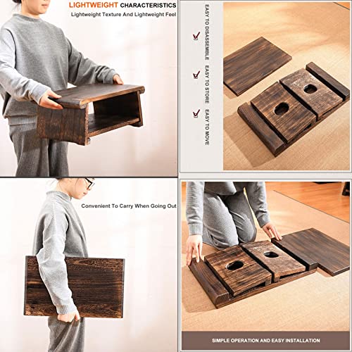 Meuble posé au sol marron 80x40x33 cm - Table japonaise multi-usage