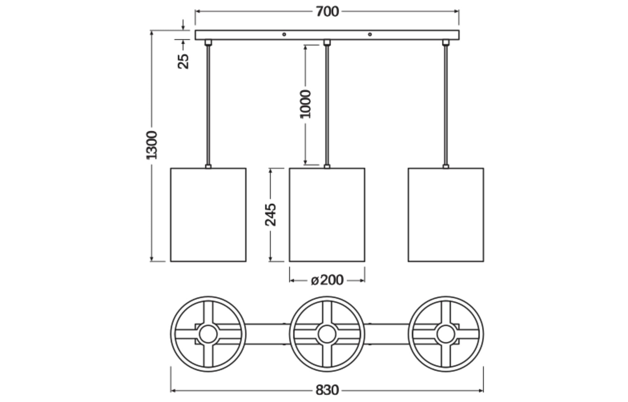 LEDVANCE Pendelleuchte Cardboard Square – 3-flammig, Aus Wellpappe, Braun, 830 Mm, E27, Nachhaltig