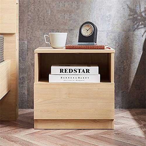 Table de chevet avec tiroir pour une chambre à coucher ordonnée et chaleureuse