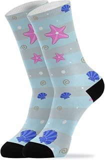501 Compression Socks Marine Shell Starfish Sports Socks Light Weight Crew Socks Soft Calf Socks For Women Outdoor Walking 40cm