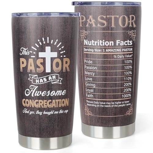 Pastor Appreciation Gifts for Men - Unique Christmas Birthday Gifts for Pastor Husband Dad - Christian Religious Pastors Gift for Him Boyfriend - 20 oz Stainless Steel Tumbler