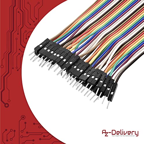 AZDelivery Jumper Wire Cavalier Câble M2M pour Microcontrôleur Breadboard – 3 en 1 Multicouleur Wire Compatible avec Arduino et Raspberry Pi incluant Un E-Book!