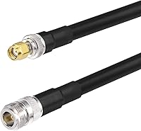Vista 9 de Bingfu Lora Antenna ALSR400 - Cable de extensión RF de pérdida ultra baja de 10 pies - N hembra a RP-SMA macho - con adaptador SMA macho compatible
