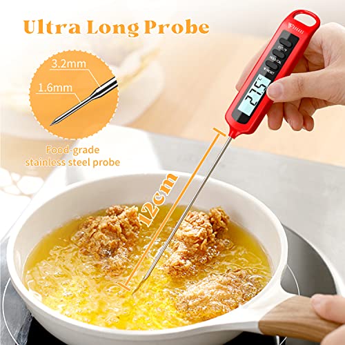 Foto von DOQAUS Grillthermometer Fleischthermometer 3S Instant Read Bratenthermometer Thermometer Küche Küchenthermometer IPX6 Wasserdicht mit Gegenlicht, Eingebauter Magnet, für Küche, Außengrill und BBQ