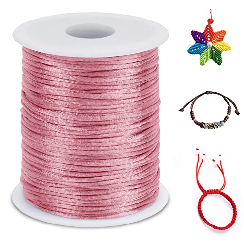 LEREATI Nylon Cord 1.5mm x 100m, Satin Cord Nylon String Macrame Cord