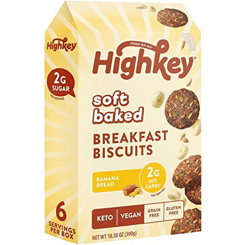 HighKey Keto-Friendly Vegan Snacks - 6 Soft-Baked Banana Bread Breakfast Bars