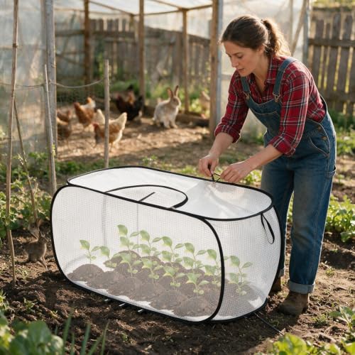 Protector de cultivos con cremallera lavable para proteger tomates contra animales 4