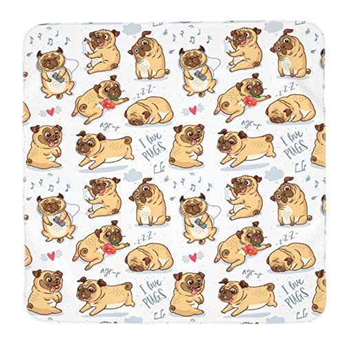 Image of Pug Baby Stuff Swaddle Blanket Pug Gifts for Pug Lovers Soft Newborn Wrap Baby Swaddling Blanket Cover Baby Throw Receiving Blankets Silky Breathable Stretchy Gifts for Boys Girls Infant Shower