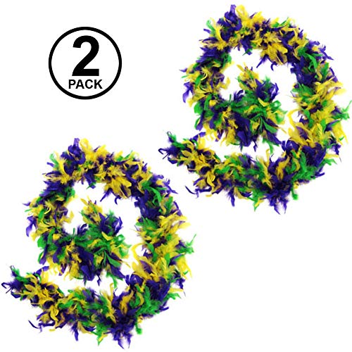 Tigerdoe Feather Boas - 2 Pack Mardi Gras Boas- Marabou Boas - Party Dressup Costume Accessories - 72 Inch Long Boas #TOP3