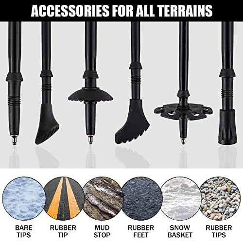 Hiking Poles, HIKERBRO Telescopic Trekking Poles with Foam Grip, 3 Sections Aluminum Lightweight Trekking Poles for Camping, Backpacking, Extended Hiking Poles for Women, Men, Kids, 2 Pack - Thumbnail 3