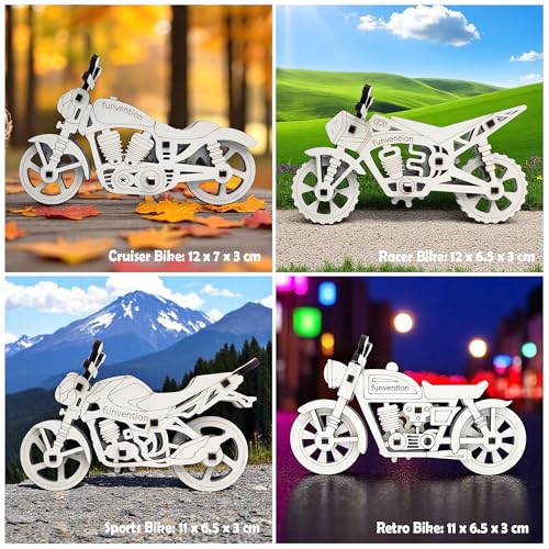 Image of Funvention Birthday Return Gifts (Pack of 12) Fun Fidgets - Bike Series | DIY Mini Mechanical Models 3D Puzzle Return Favours for Kids Birthday Party 5+ Years Made in India Toys Return Gift, Silver