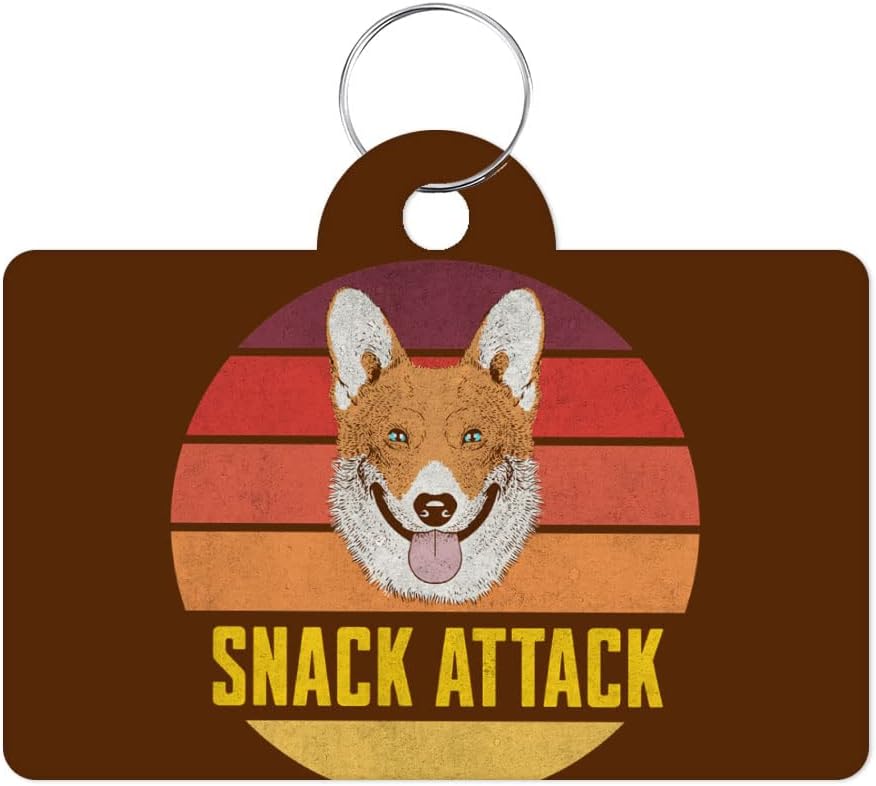 Cute Pretty Funny Happy Dog Face Design Pet ID Tag - Cartoon Style Cute Trendy Fancy Illustration Pet Tag - Trendy Retro Style Cool Text Design Pet ID Tag