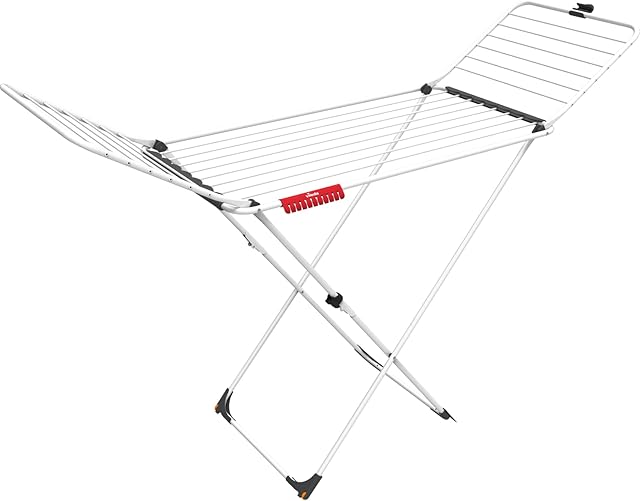 Vileda Extra X-Legs Clothes Airer, Indoor Clothes Drying Rack with 20m Washing Line, White
