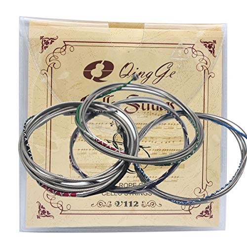 Q Qingge 7539571719 Cello Strings Full Set (A-D-G-C) Steel Rope Core Cello A Strings thumb #2