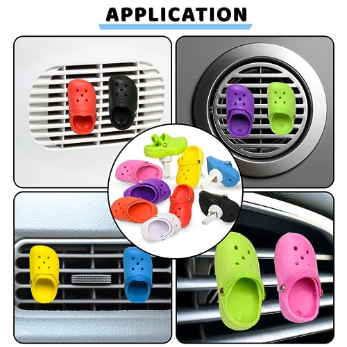 Image of Cute Car Air Freshener, 1 Pack Shoe Shape Car Vent Clip with 2 PCS Refills Solid Fragrance Replacement Pads - Car Decor with Blue Perfume Clip - Interior Accessories for Men /Women