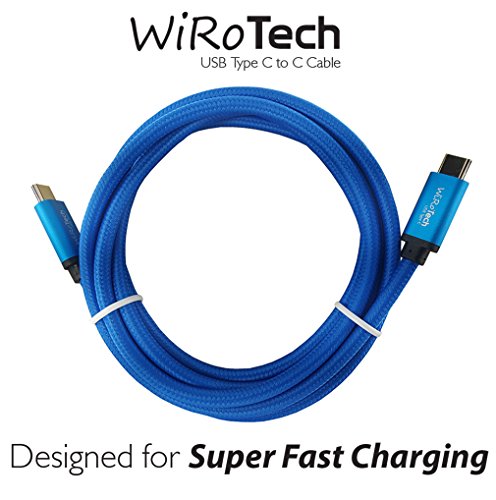 Wirotech Usb C Cable, Blue Usb-C To Usb-C Fast Charging Cable (10 Feet, Blue) #TOP3