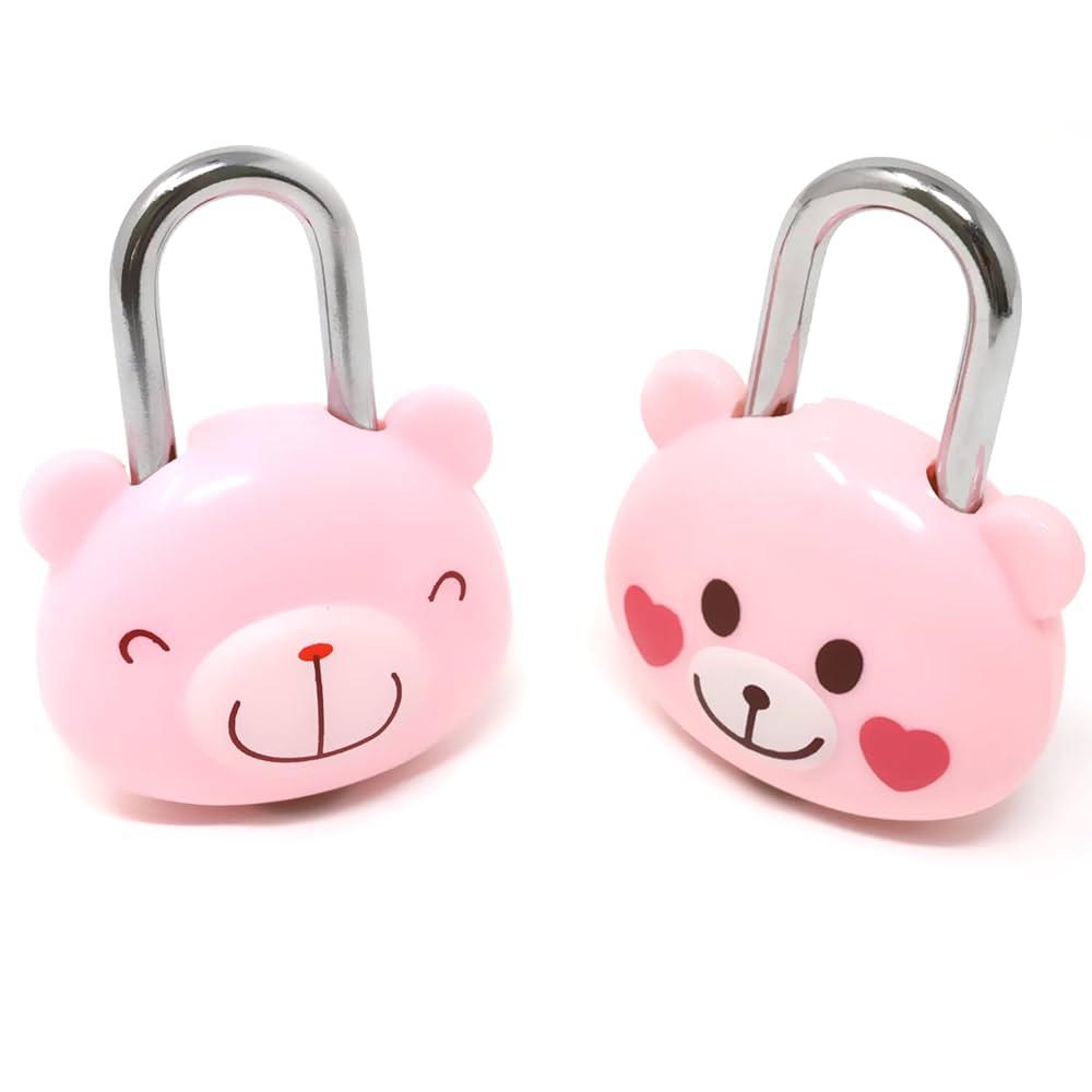 PADLOCK KEY HANGER / PINK GOLD ボルトルームキー Honbay Cute Cartoon Animal Padlock Mini Bear Padlock Lock