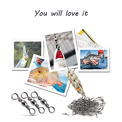 Goture Rolling Ball Bearing Fishing Swivel Stainless Steel High Strength For Bass Trout In Saltwater And Freshwater #5/0 (Pack Of 200) #TOP4