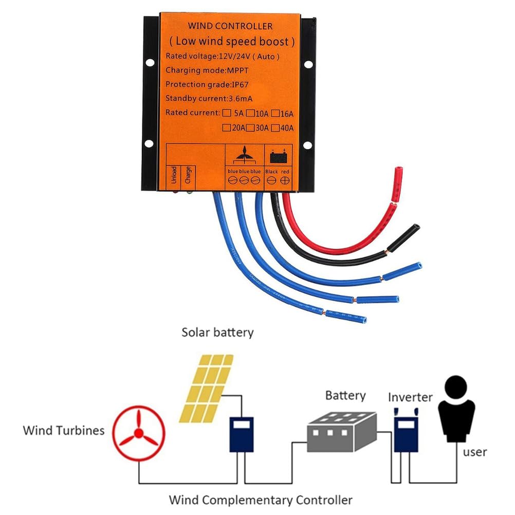 Kontroler 48V 220V 380V do użytku domowego dla turbiny wiatrowej 8000W, kontroler ładowania PWM do systemu hybrydowego solarnie/wiatrowego