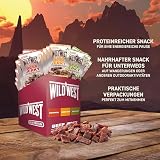 Wild West Beef Jerky, Mix Box 60g, 12er Pack mit 4x Original, 4x Honey BBQ, 4x Jalapeno, Rinderdörrfleisch, Beef Jerky high Protein Trockenfleisch, Protein Snack