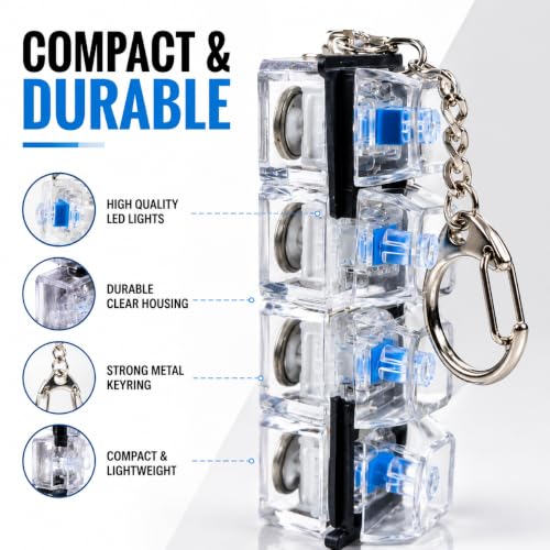 Image of Toy Imagine LED Keyboard Keychain (Pack of 4) Fidget Toy 4-in-1 Stress Relief Clicky Buttons with Lights Use on Bags, Keys & Purses Portable Finger Fidget Toy for Kids & Adults Perfect for Gifting