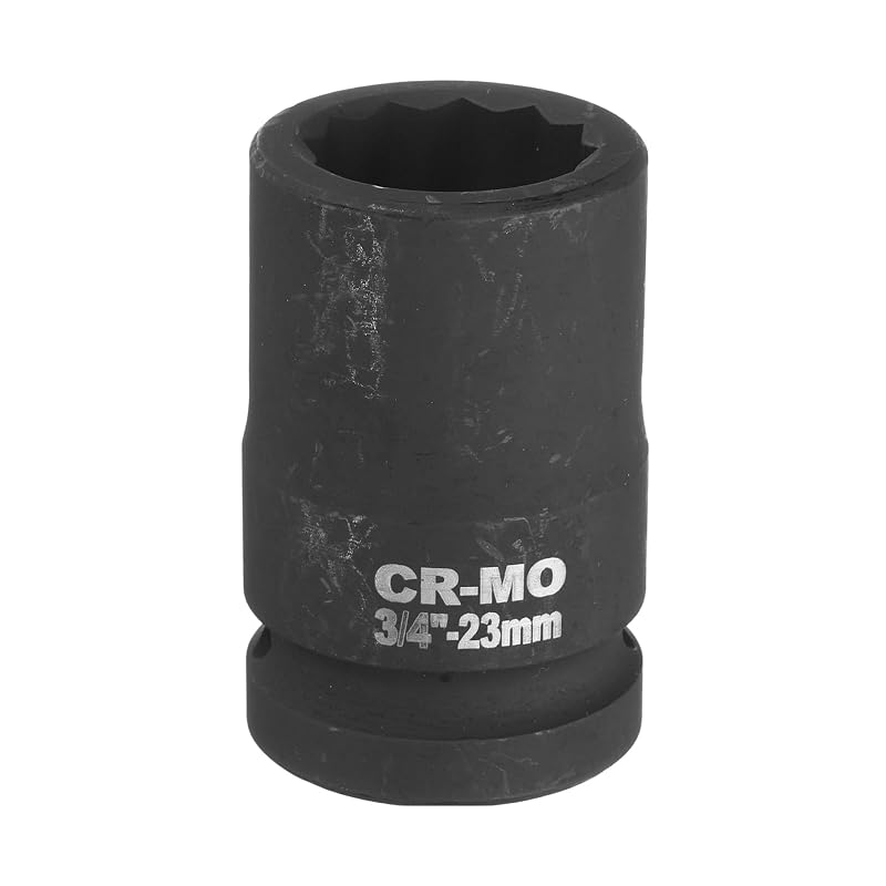Soquete de impacto 12 pontas 23 mm para porca de eixo, encaixe 19,05 mm (3/4 pol.), uxcell, 60 mm