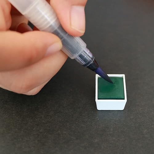 Miniatura 3 de Juego de pintura de acuarela, pigmento sólido de 36 colores en medias sartenes de 0.07 onzas líquidas con paleta de mezcla, kit de pintura de