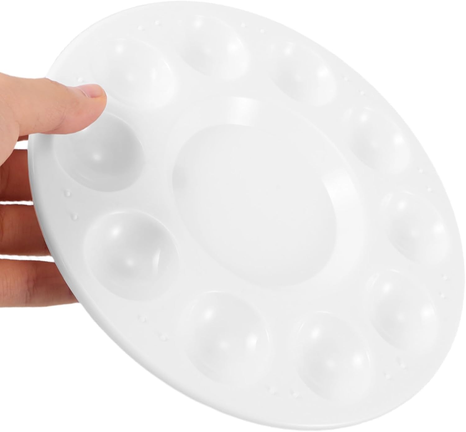 Garneck Paint Palette Tray Plastic Paint Mixing Dish with 10 Wells 24pcs Round Lightweight and Portable Design for DIY Art and Craft Projects