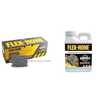 Brush Research GBD40024 FLEX-HONE, 4" 101mm Diameter, 240 Grit, Silicon Carbide Abrasive Pack of 1 & Brush Research Flex-Hone Oil, 1 Quart Can Pack of 1
