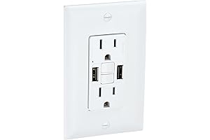 Legrand Radiant 15 Amp GFCI with USB Type A Duplex Outlet, White