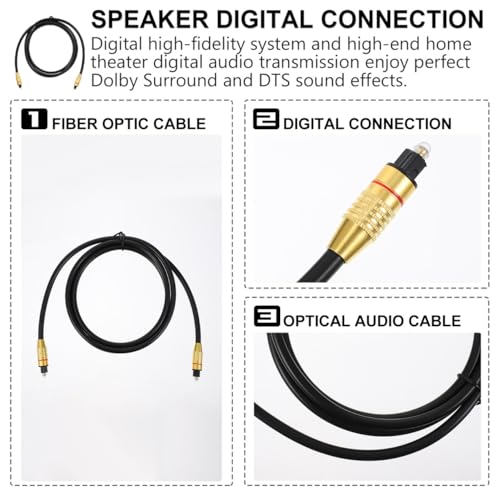 Cable de audio óptico digital resistente compatible con Smart TV barra de sonido y cine en casa 3
