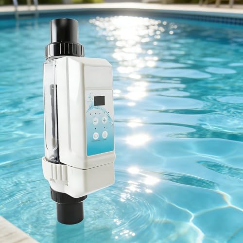 GESAIDES Clorinador de Autolimpieza, Generador de Electrolisis Salina, Clorinador, Sal de Piscina, Sal de Piscina, Dispositivo Desinfectante de Cloro, Cloro de Agua Salada 60m³Pool