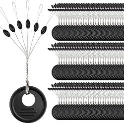 Fishing Rubber Bobber Peg Sinker Stopper Black Oval Bead Texas Rig Weight Floats Stops Durability Flipping Terminal Tackle Accessories for Saltwater Freshwater 3 Size