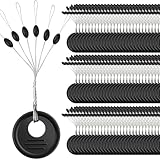 Fishing Rubber Bobber Peg Sinker Stopper Black Oval Bead Eagle Claw Texas Rig Weight Floats Stops Durability Flipping Terminal Tackle Accessories for Saltwater Freshwater