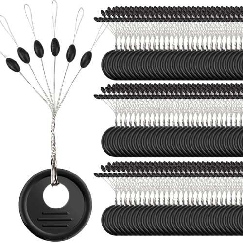 Fishing Rubber Bobber Peg Sinker Stopper Black Oval Bead Eagle Claw Texas Rig Weight Floats Stops Durability Flipping Terminal Tackle Accessories for Saltwater Freshwater