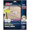 Avery Matte White Round Labels, Sure Feed Technology, Permanent Adhesive, 1-1/2, 400 Labels (8293)